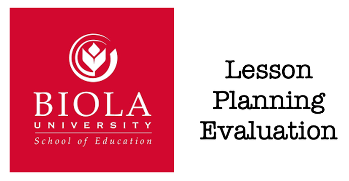 Lesson Planning Evaluation